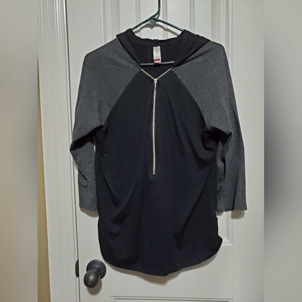 Half zip hooded shirt